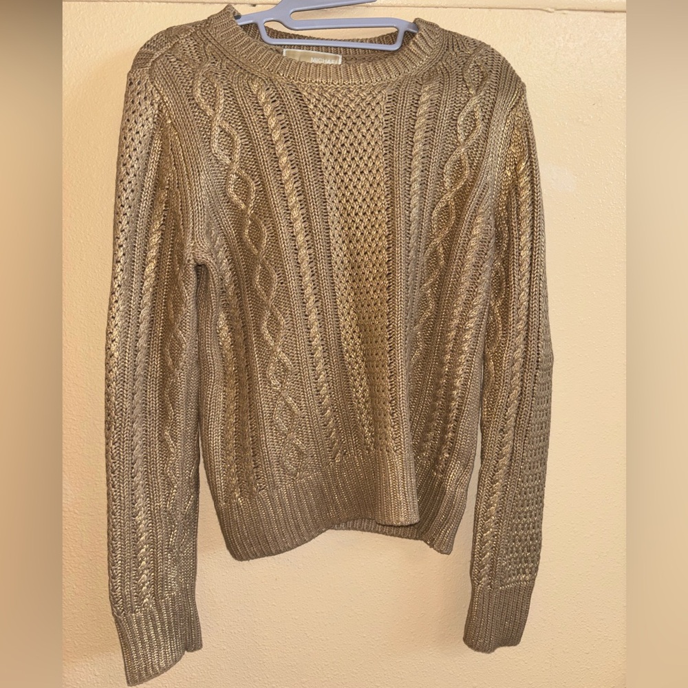 Michael Kors metallic Gold Knit Sweater